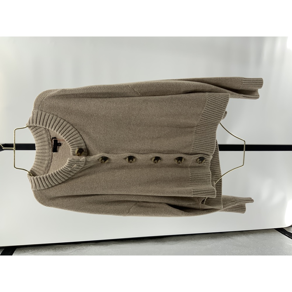 Quince Women's 100% Organic Cotton Cropped Cardigan Cement Marl M NEW